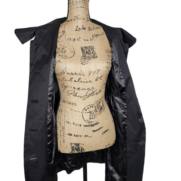 Vertigo Paris Womens Knee-length Trench Coat Size Small Black Accent Buttons - Picture 2 of 12